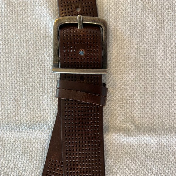 Bill Adler Perforated Brown Leather Belt for Jeans Size 36 - Picture 1 of 4